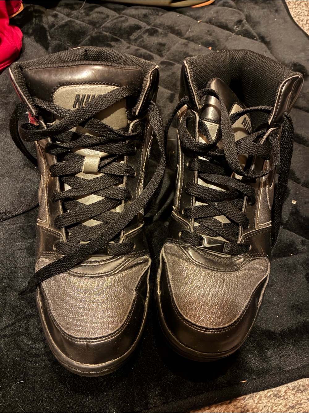 Nike Men’s Black and Gray High-Top Sneakers